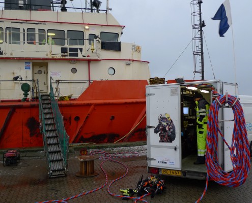 Vores trailer er fuldt udstyret til in water surveys